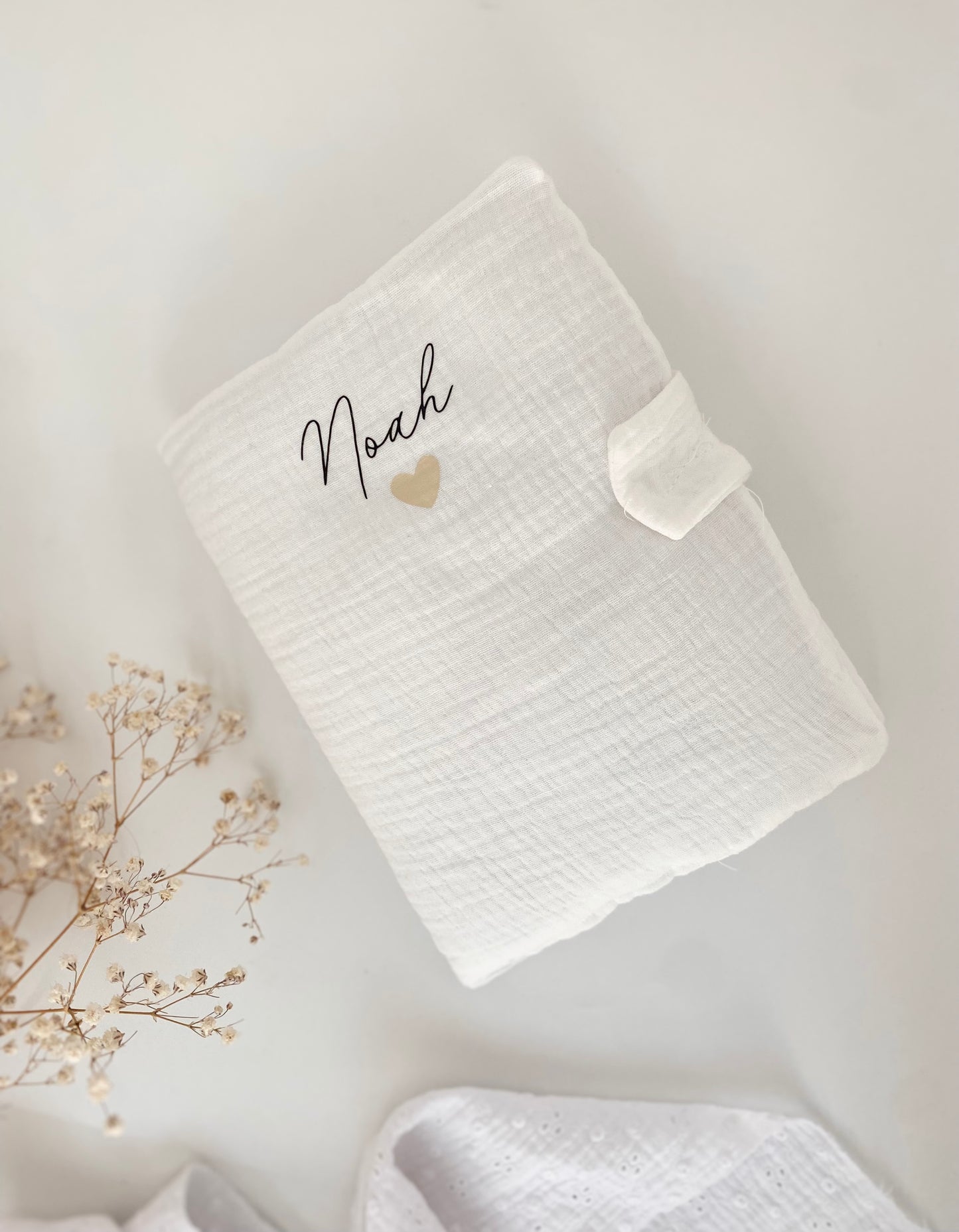Protège Carnet de Santé en Gaze de Coton Personnalisé