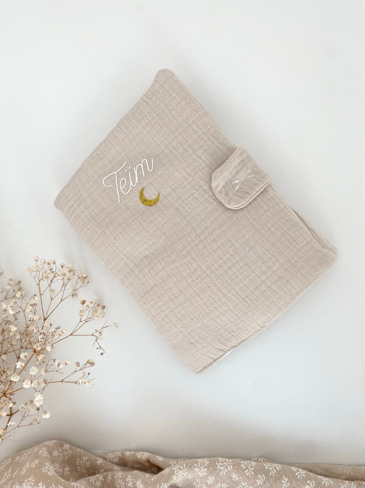 Protège Carnet de Santé en Gaze de Coton Personnalisé