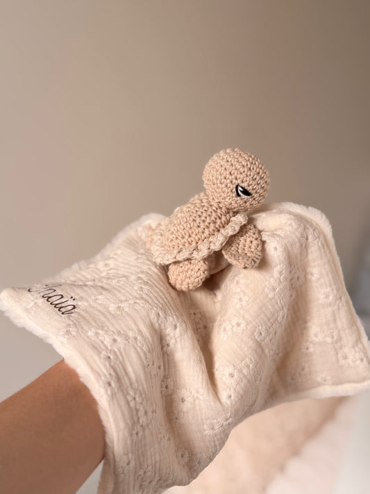 Doudou ma tortue jolie écru