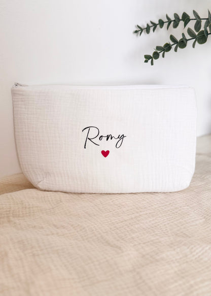 Trousse de toilette en gaze de coton