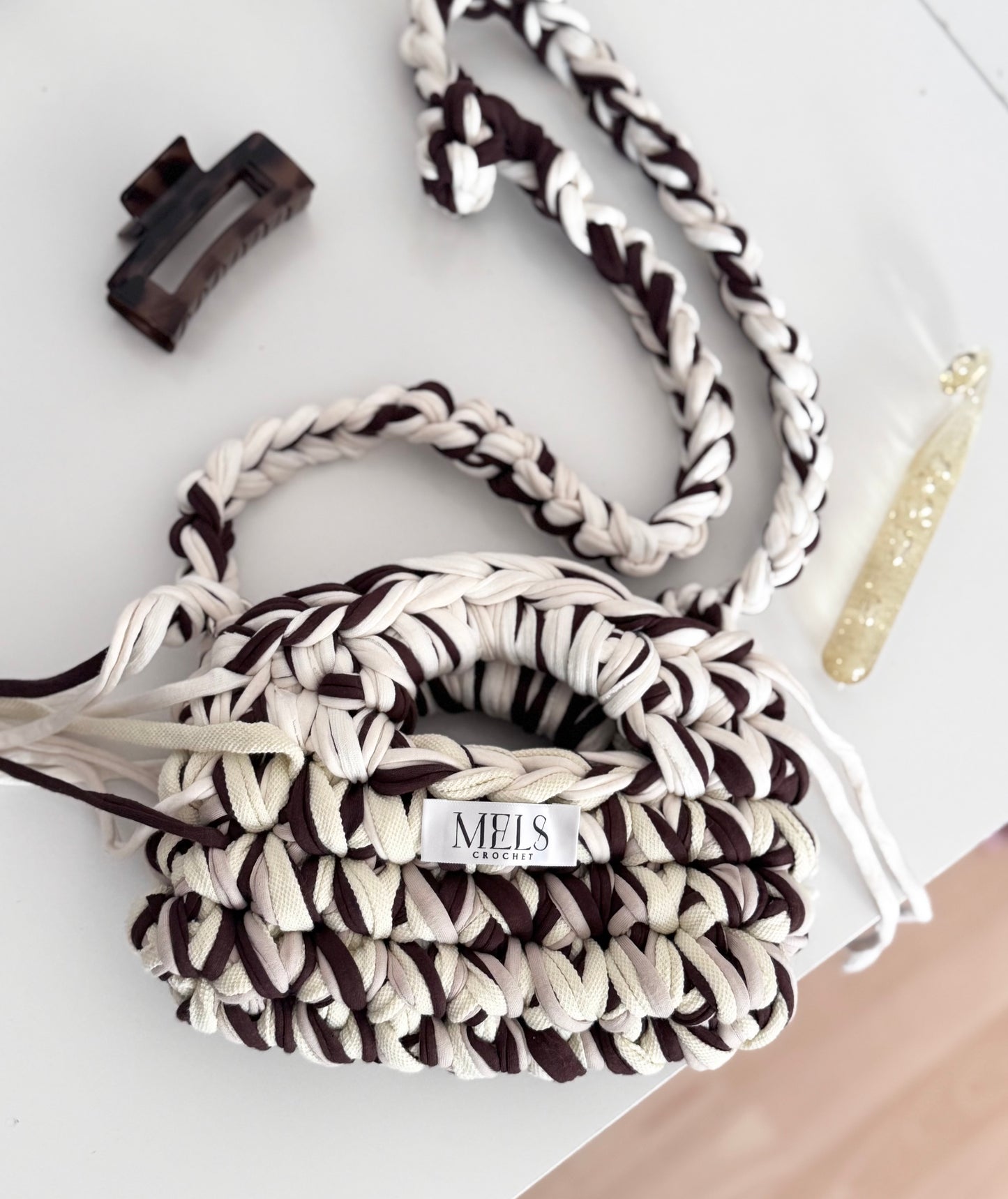 Mini sac au crochet CAPPUCCINO
