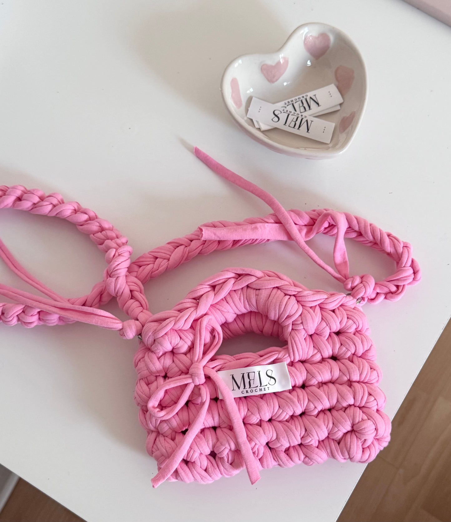Mini sac blush au crochet