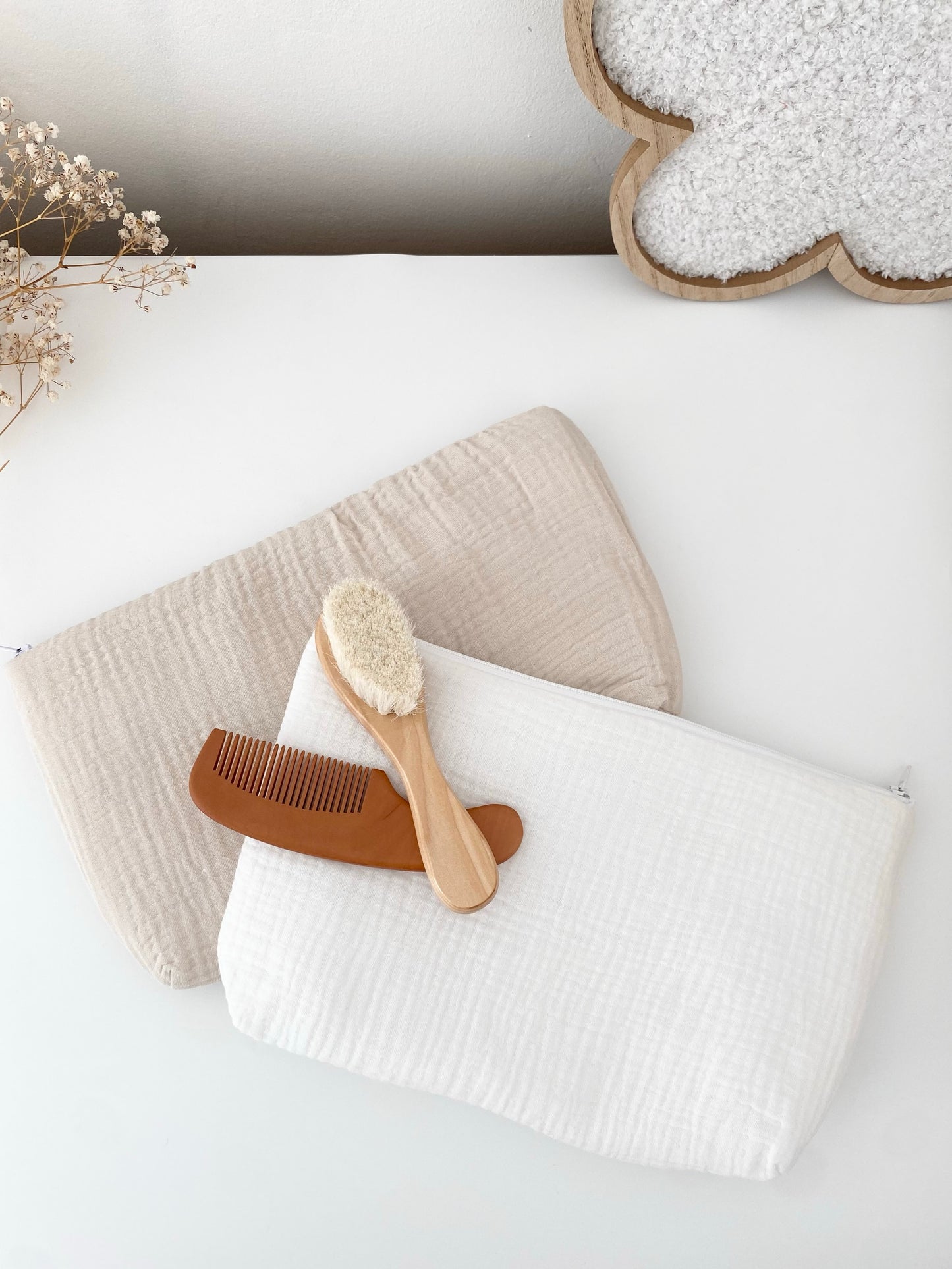 Trousse de toilette en gaze de coton