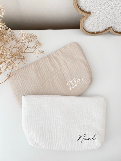 Trousse de toilette en gaze de coton