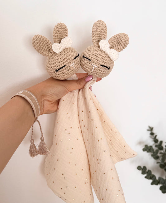 Mon doudou lapinette écru à pois